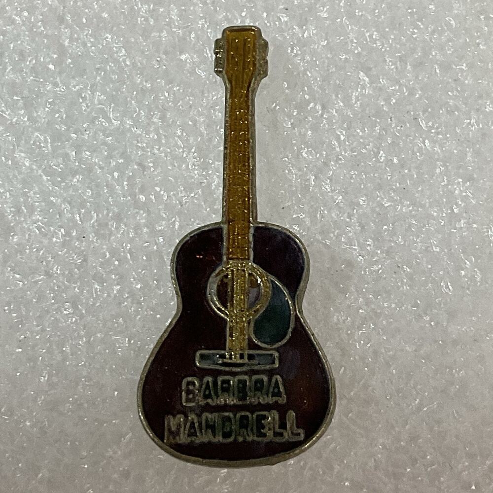 Barbara Mandrell Multicolor Metal Guitar Pin Vintage Pinback GnuCollectibles